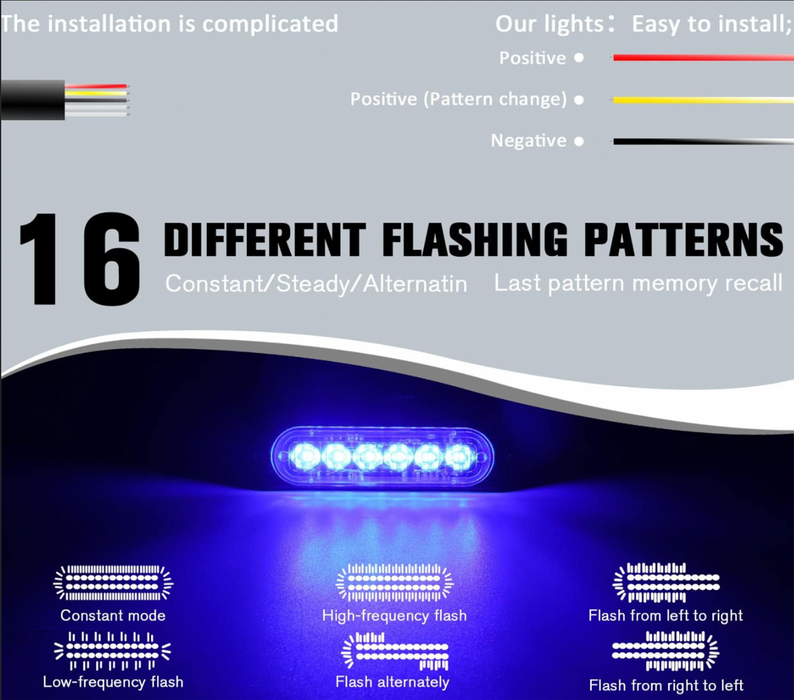 Emergency LED Warning Strobe Light – Blue