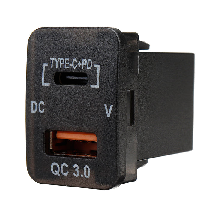 Toyota Hilux USB and C-Type Charger With Voltmeter 2016+