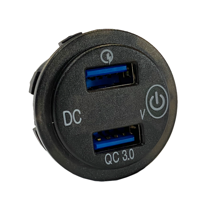 Dual QC3 Charger Socket & Volt Meter