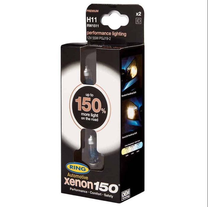 H11 Xenon 150 Ring Globes