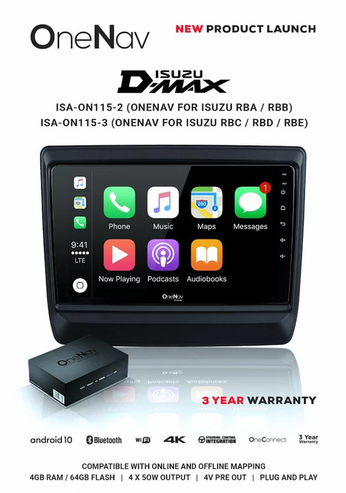 Isuzu-Dmax-OneNav-One-Nav-Radio-Screen