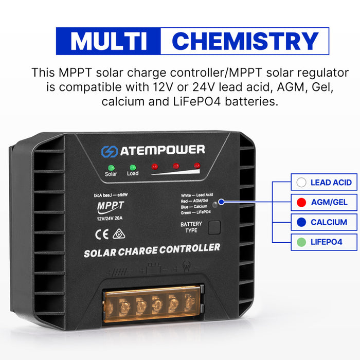 Atem Power Solar Charger Controller 20A