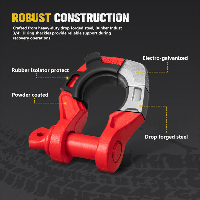 Bunker Indust Shackles 4.75Ton Set of 2