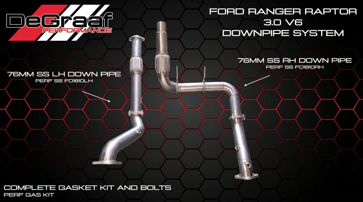 Ford Ranger Raptor DE GRAAF Downpipe System 2023+ 3.0 V6