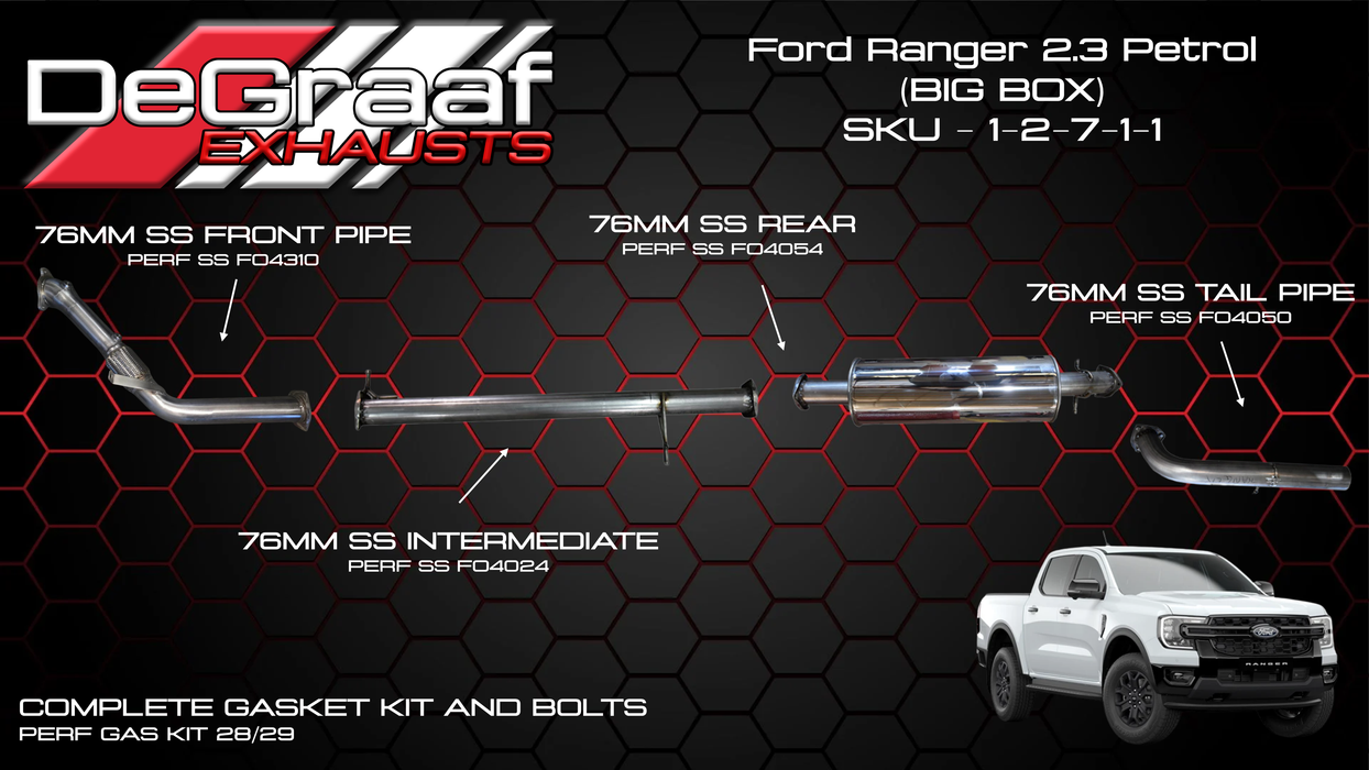 Ford Ranger DE GRAAF Exhaust 2026+ 2.3 Petrol