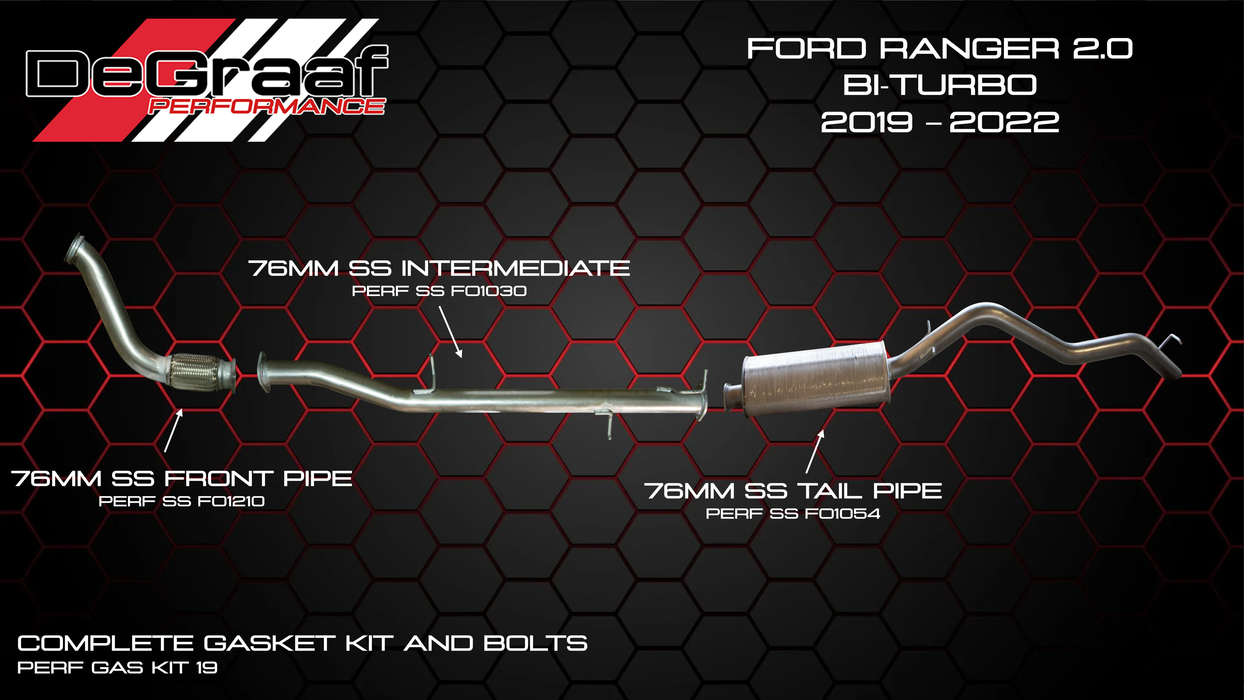 Ford Ranger DE GRAAF Exhaust 2019 - 2022 2.0 BI Turbo