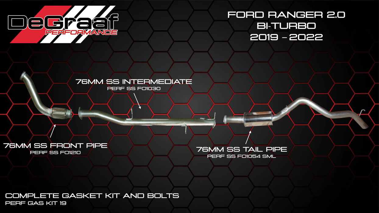Ford Ranger DE GRAAF Exhaust 2019 - 2022 2.0 BI Turbo