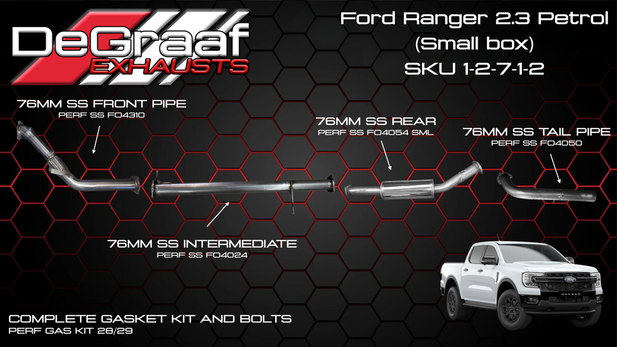 Ford Ranger DE GRAAF Exhaust 2026+ 2.3 Petrol