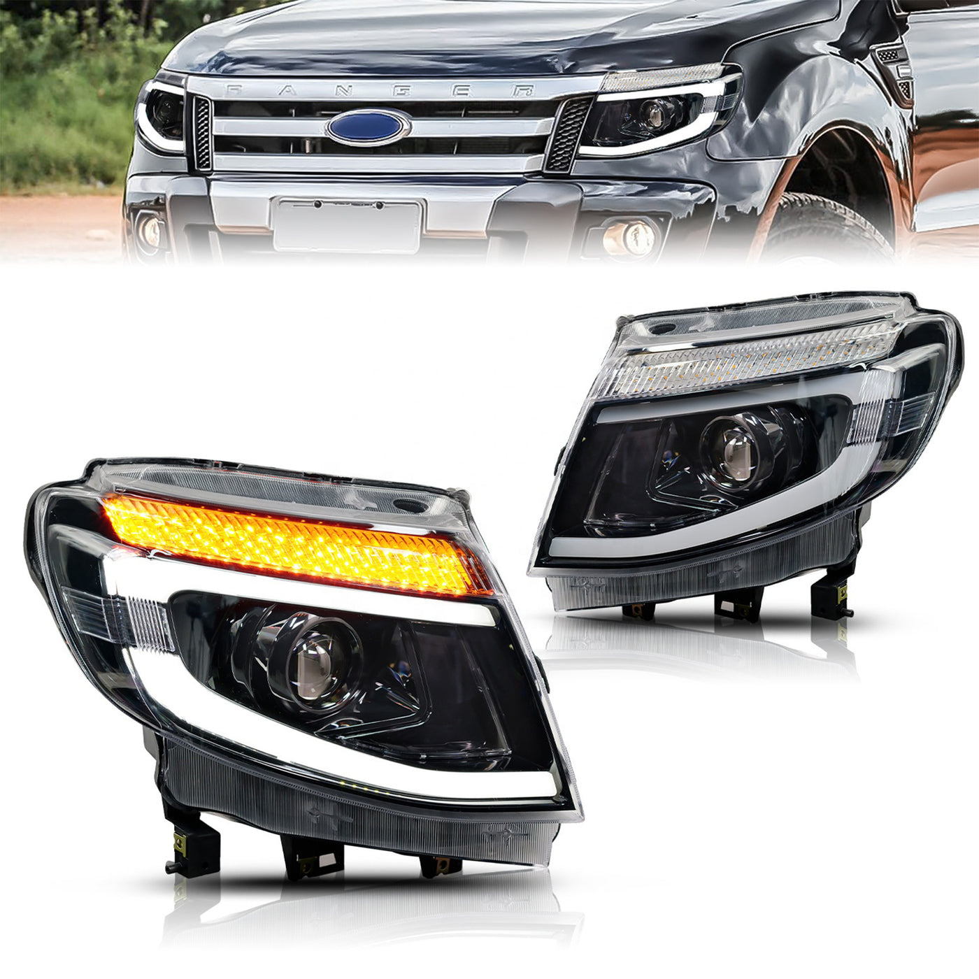 Ford Ranger Head Lights LED 2012 - 2015 — Evorevo4x4