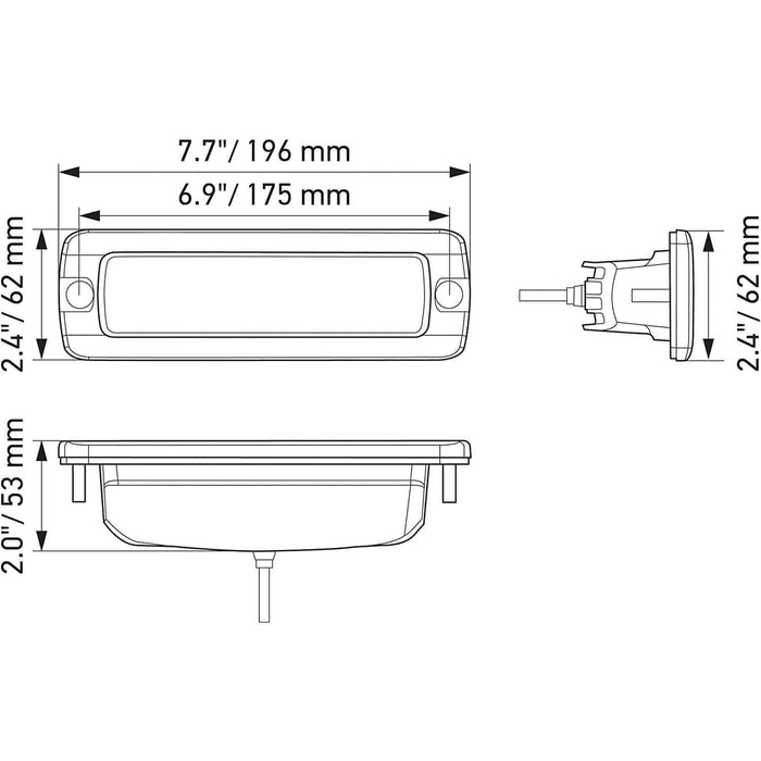 Hella Black Magic LED Mini Lightbar 6.2˝ Single Flush Mount (Flood)