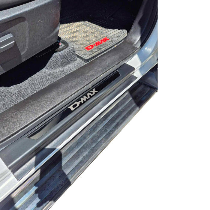 Black Door Sill Protector Plates For 2017-2024 Isuzu D-MAX – Self-Adhesive, Matte Finish