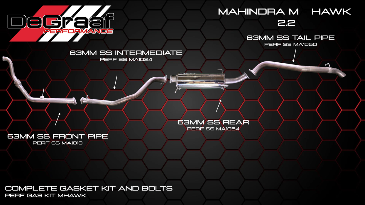 Mahindra HAWK DE GRAAF Exhaust 2.2
