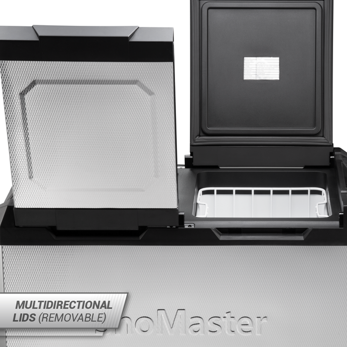 60L Dual Compartment Mobile Fridge/Freezer AC/DC - Stainless Steel