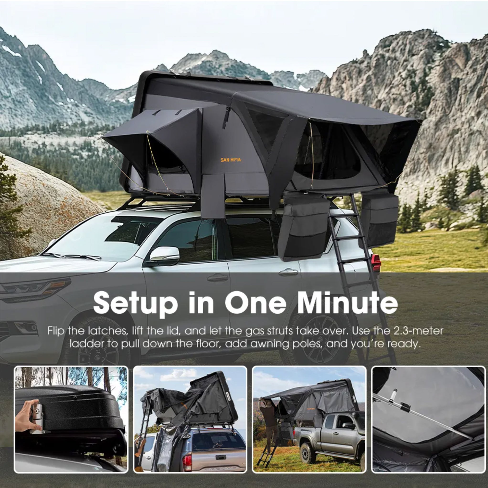 San Hima Roof Top Tent 3-4 Persons — Evorevo4x4