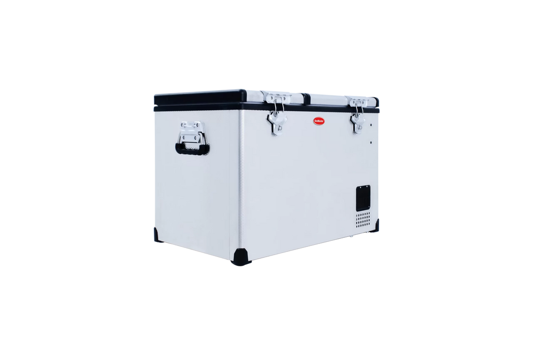 66L Low Profile Dual Compartment Mobile Fridge/Freezer AC/DC - Stainless Steel