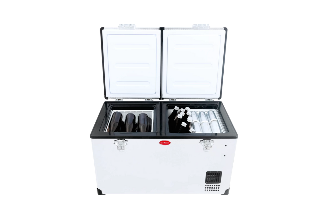 66L Low Profile Dual Compartment Mobile Fridge/Freezer AC/DC - Stainless Steel