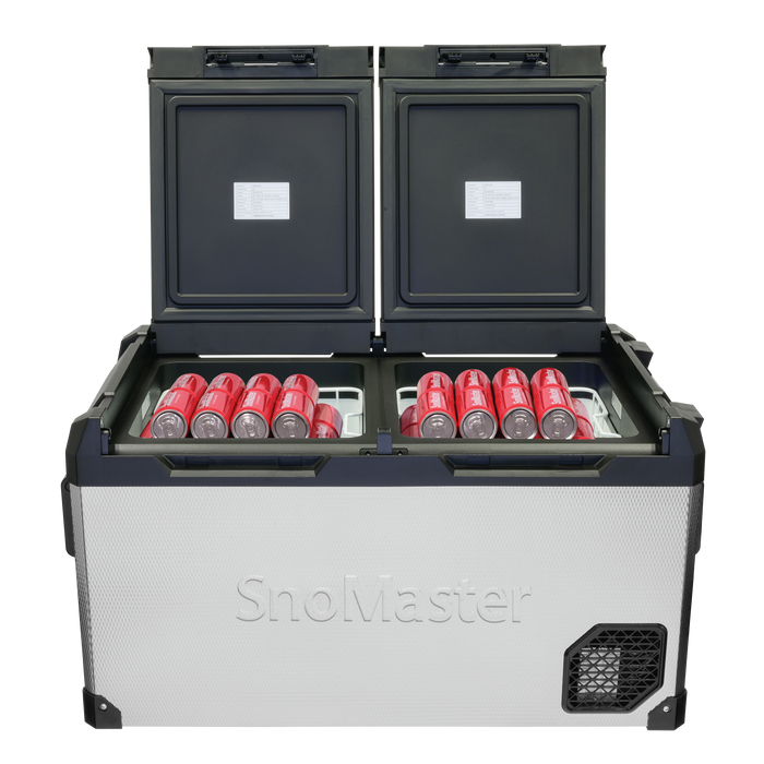 60L Dual Compartment Mobile Fridge/Freezer AC/DC - Stainless Steel