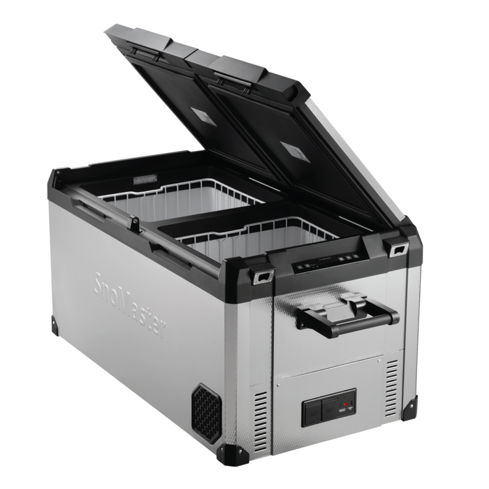 60L Dual Compartment Mobile Fridge/Freezer AC/DC - Stainless Steel