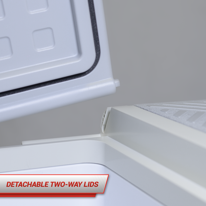 95L Plastic Dual Compartment Mobile Fridge/Freezer DC With 220V Power Adapter - Grey