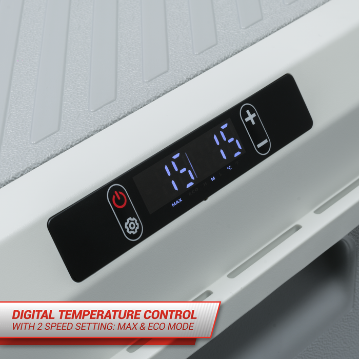 95L Plastic Dual Compartment Mobile Fridge/Freezer DC With 220V Power Adapter - Grey