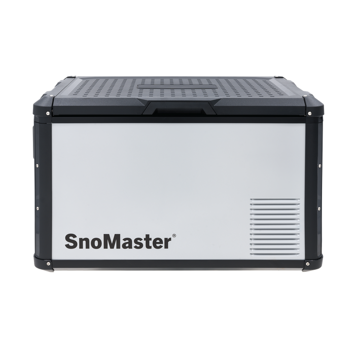 SnoMaster 60L Metal/Plastic Single Compartment Mobile Fridge/Freezer AC/DC – Silver With Black Trim