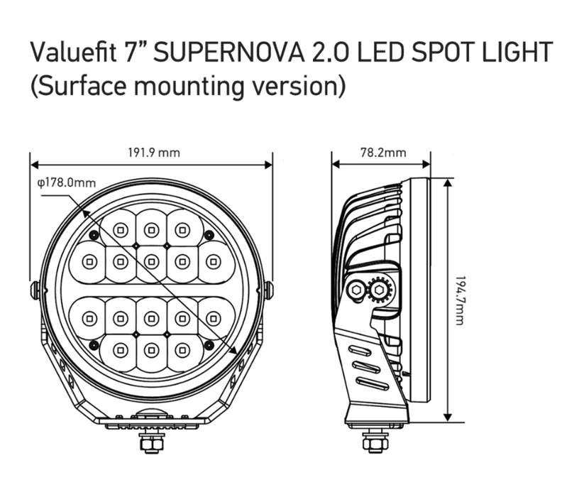 7" Hella Supernova Led Spot Lights Supernova 2.0