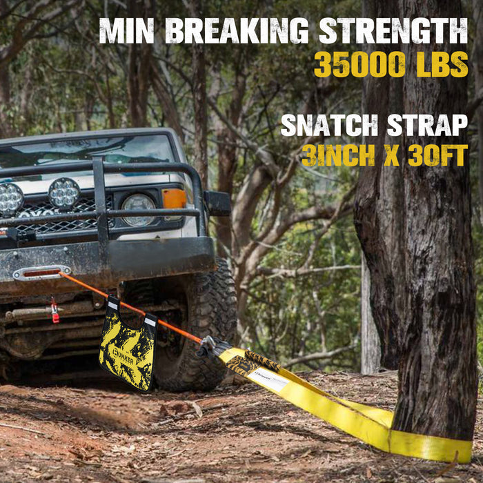 Bunker Indust Snatch Tow Strap with Shackles 9M