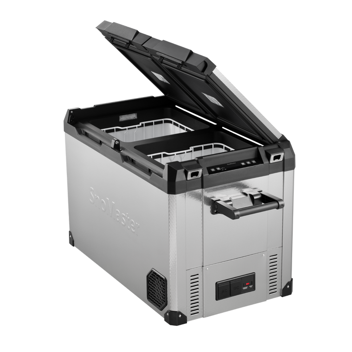 78L Dual Compartment Mobile Fridge/Freezer AC/DC - Stainless Steel