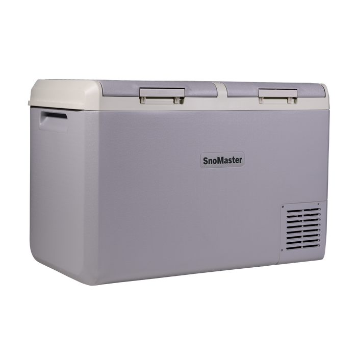 95L Plastic Dual Compartment Mobile Fridge/Freezer DC With 220V Power Adapter - Grey