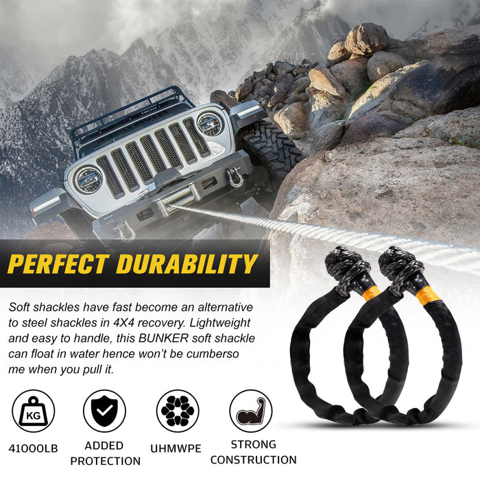 Bunker Indust Soft Shackle Synthetic 49000LBS Set of 2
