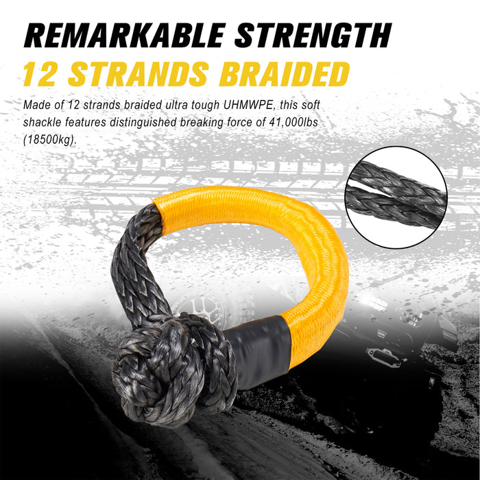 Bunker Indust Soft Shackle Synthetic 49000LBS Set of 2