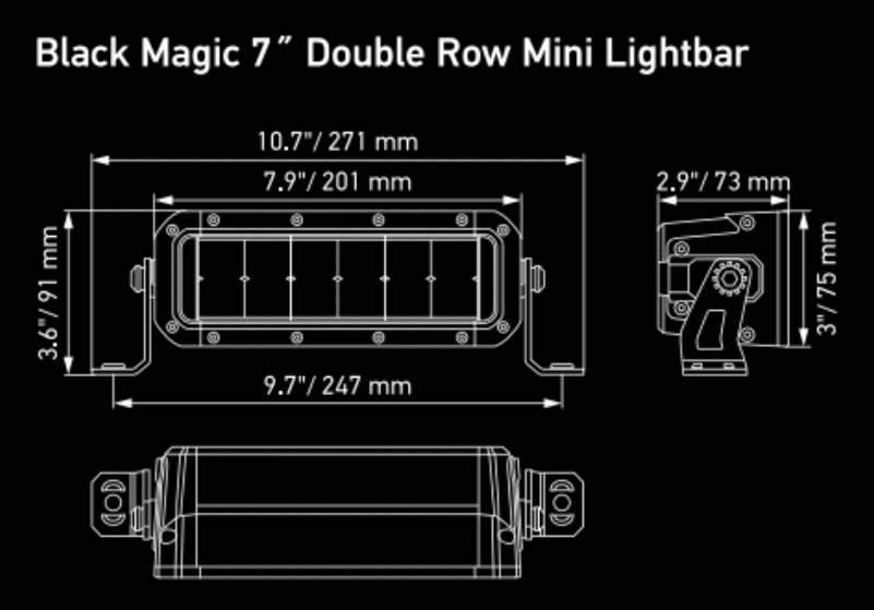 Hella Black Magic Tough LED Mini Lightbar 7˝