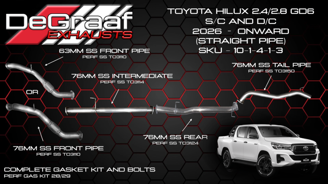 Toyota Hilux DE GRAAF Exhaust 2016 - 2026