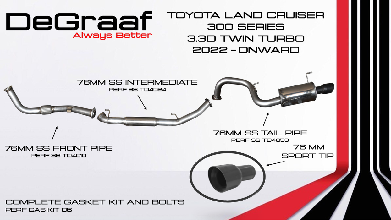 Toyota Land Cruiser DE GRAAF Exhaust 300 Series