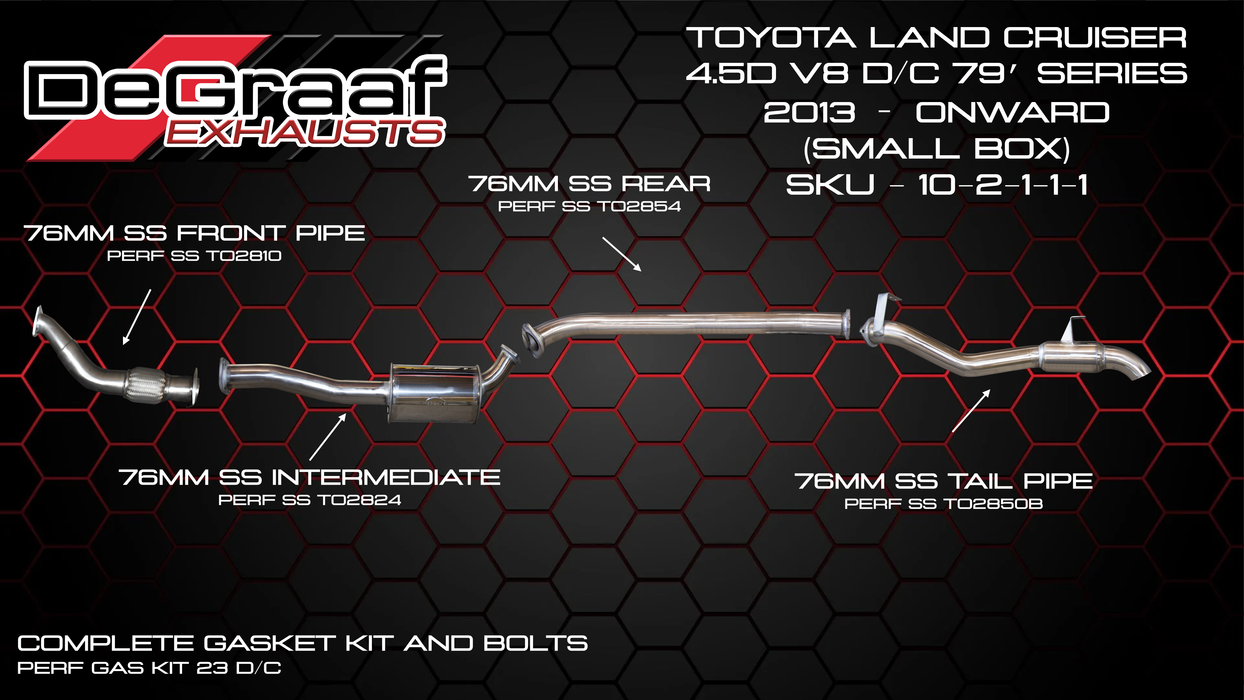 Toyota Land Cruiser DE GRAAF Exhaust 4.5 V8 79 Series