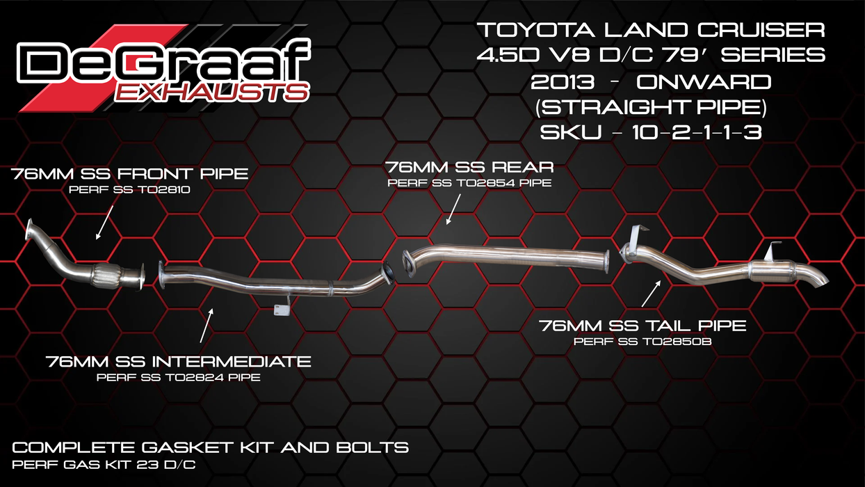 Toyota Land Cruiser DE GRAAF Exhaust 4.5 V8 79 Series