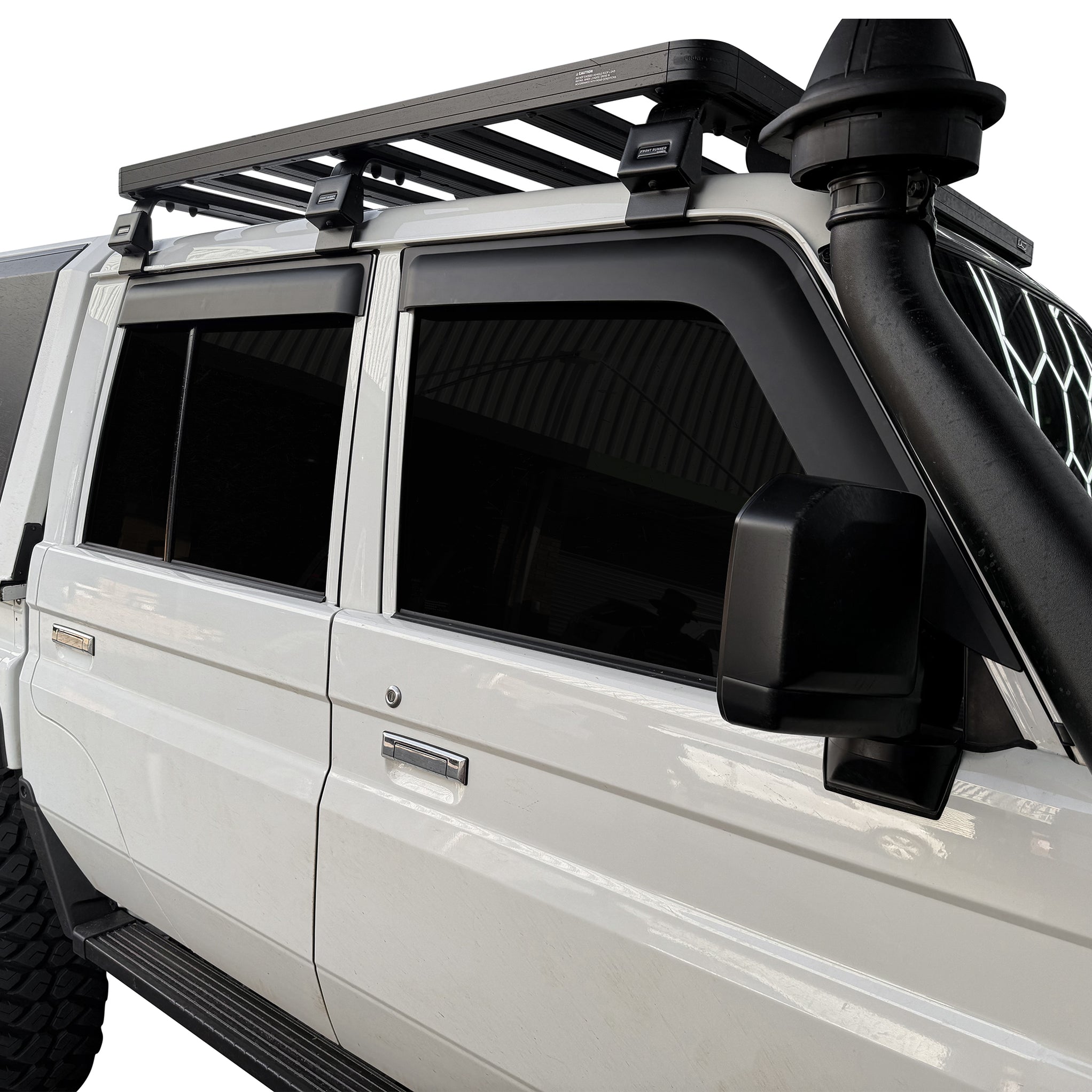 Toyota Land Cruiser Window Shields Matt Black 70 Series — Evorevo4x4