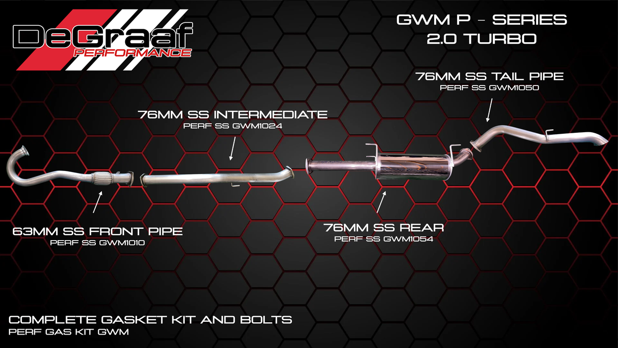 Gwm P Series DE GRAAF Exhaust 2020+ 2.0