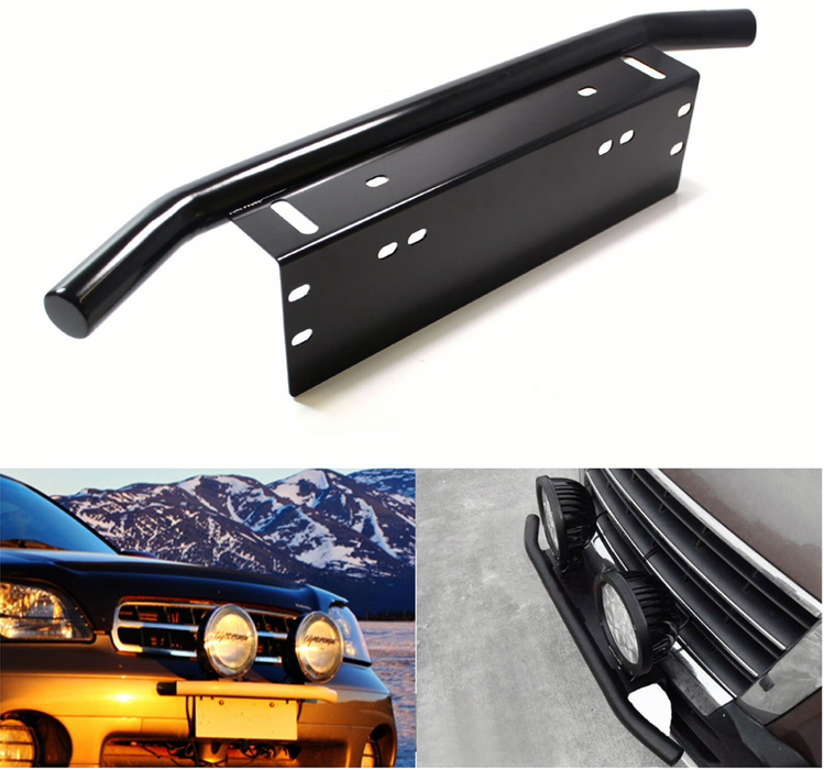 Number Plate Spotlights Bracket Black Evorevo4x4